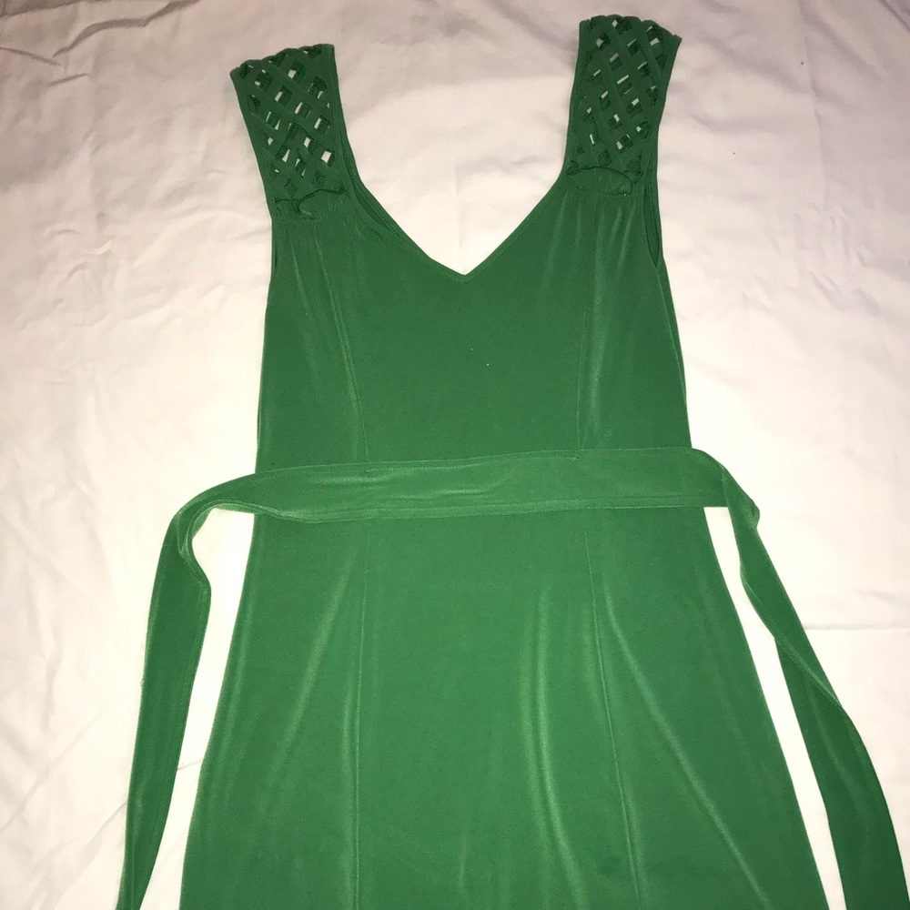 Green midi dress